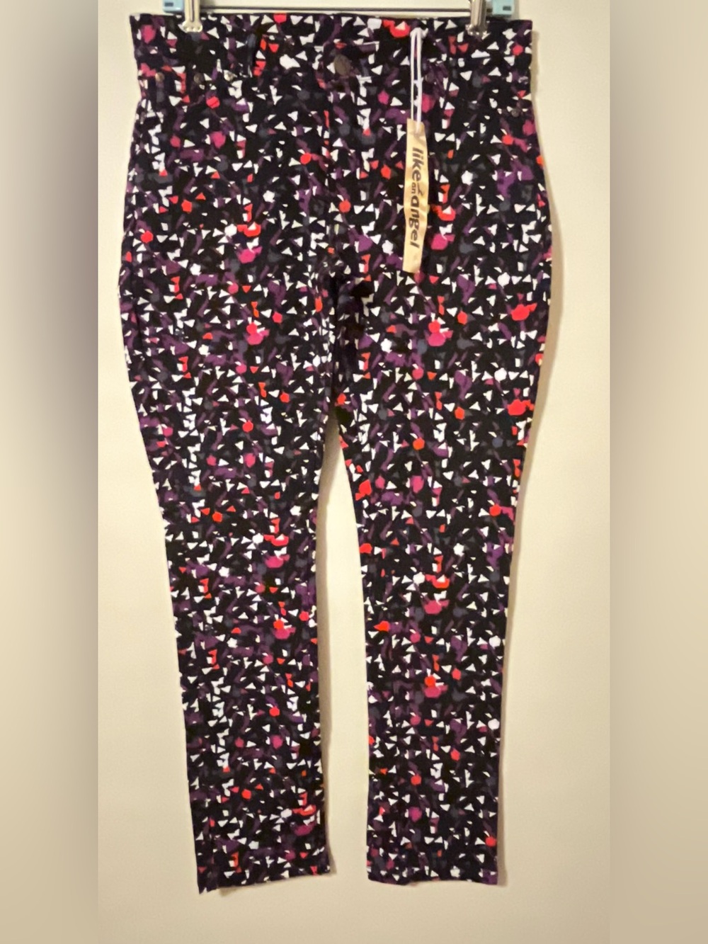 Like An Angel Women’s 1X Multicolor Geometric Print Skinny Jeggings - Picture 4 of 13